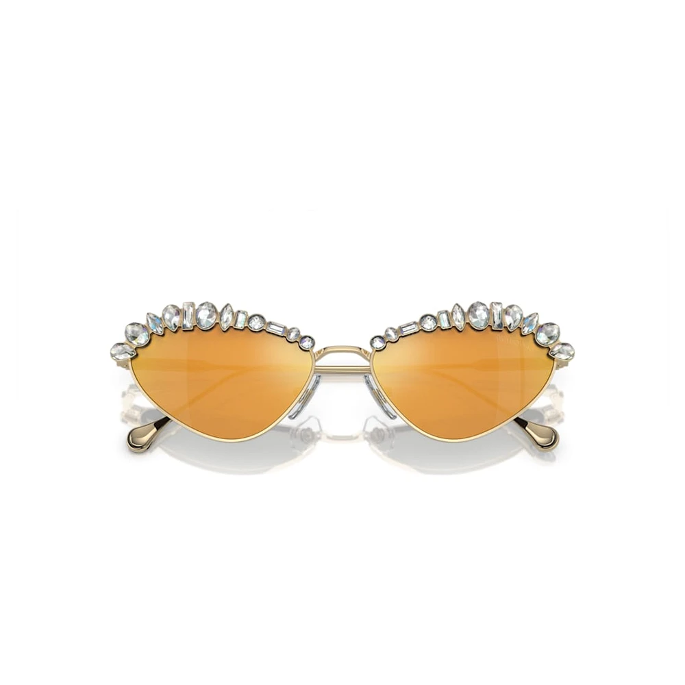 Sunglasses, Statement, Cat-eye shape, SK7009, Gold tone by SWAROVSKI