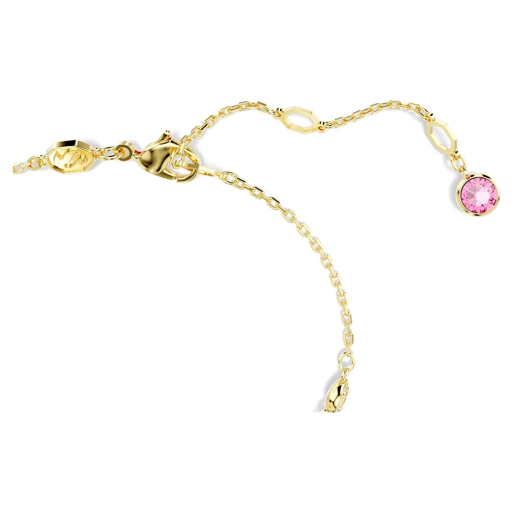 Gema bracelet, Crystal pearl, Mixed cuts, Flower, Pink, Gold-tone plated by SWAROVSKI