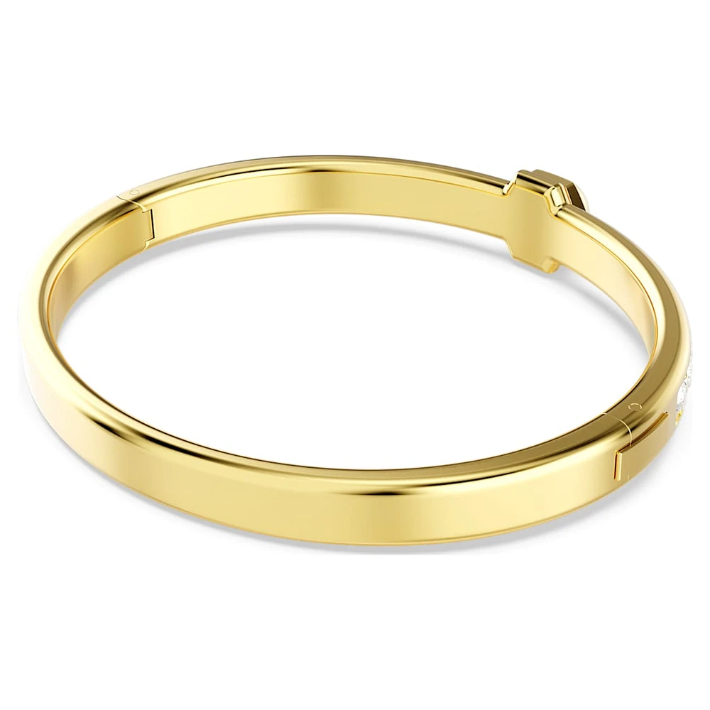 Numina bangle, Round cut, White, Gold-tone plated by SWAROVSKI