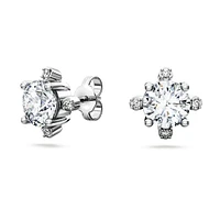 Galaxy stud earrings, Lab-grown diamonds 2.1 ct tw, Round shape, 14K white gold by SWAROVSKI