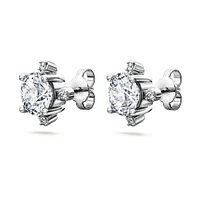 Galaxy stud earrings, Lab-grown diamonds 2.1 ct tw, Round shape, 14K white gold by SWAROVSKI