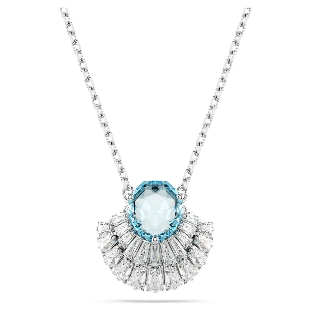 Idyllia pendant, Shell, Blue, Rhodium plated by SWAROVSKI
