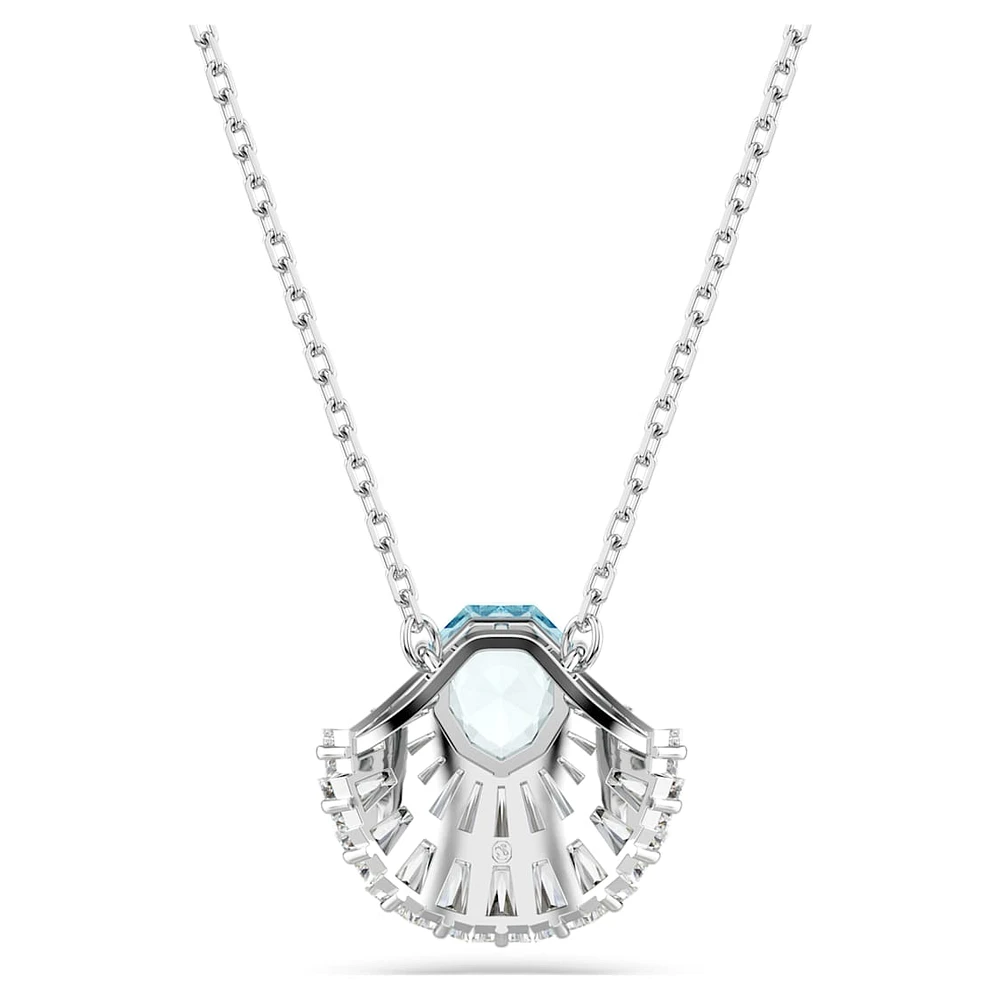 Idyllia pendant, Shell, Blue, Rhodium plated by SWAROVSKI