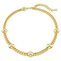 Numina necklace, Round cut, White, Gold-tone plated by SWAROVSKI