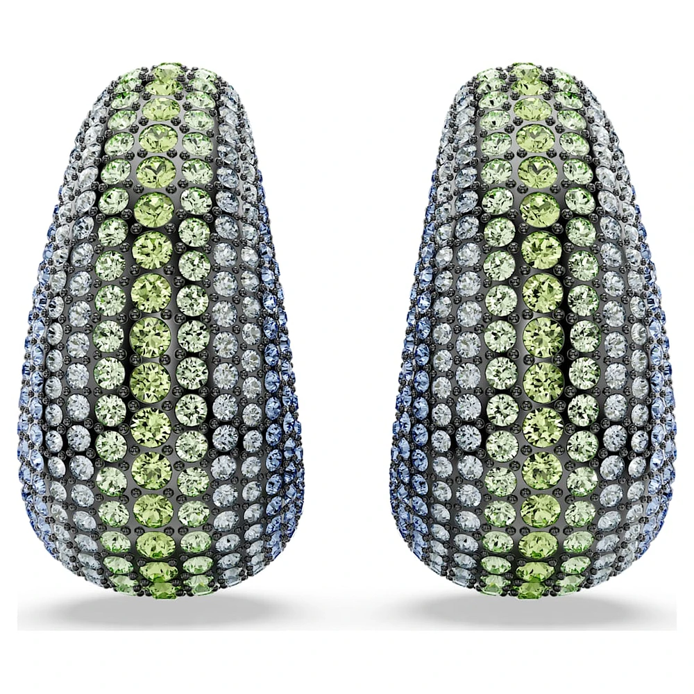 Sublima clip earrings, Round cut, Large, Multicoloured, Ruthenium plated by SWAROVSKI