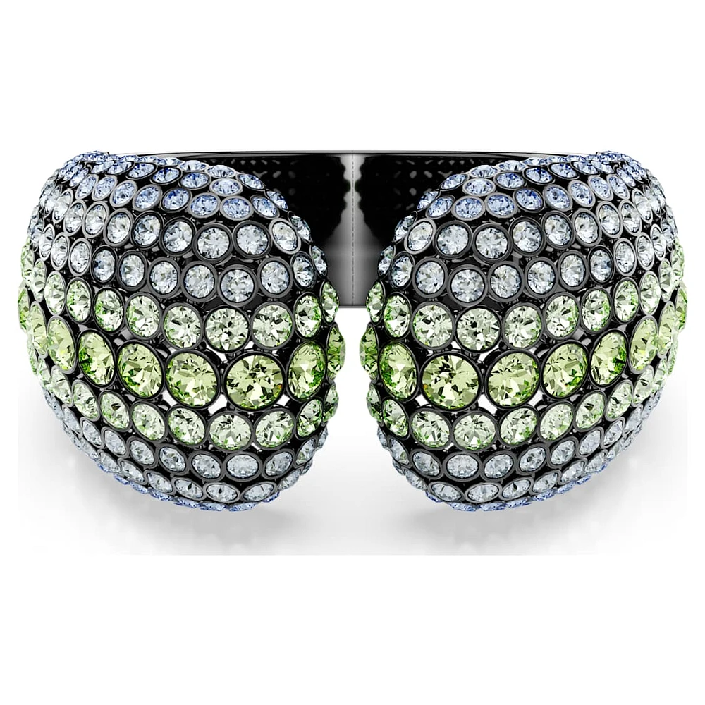 Sublima cuff, Round cut, Multicoloured, Ruthenium plated by SWAROVSKI