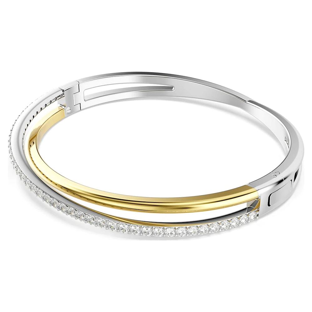 Hyperbola bangle, Round cut, White, Mixed metal finish by SWAROVSKI