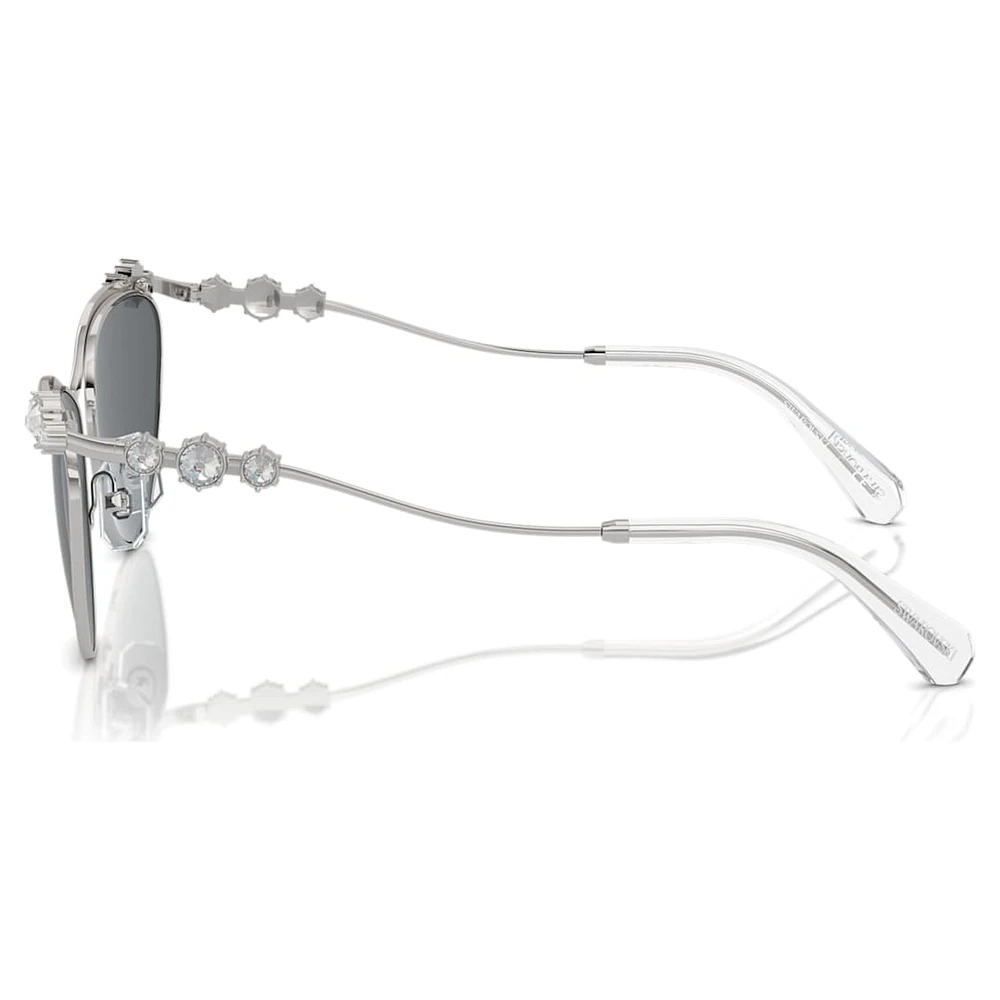 Sunglasses, Oval shape, SK7017, Silver Tone by SWAROVSKI