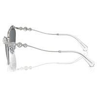 Sunglasses, Oval shape, SK7017, Silver Tone by SWAROVSKI