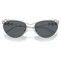 Sunglasses, Oval shape, SK7017, Silver Tone by SWAROVSKI