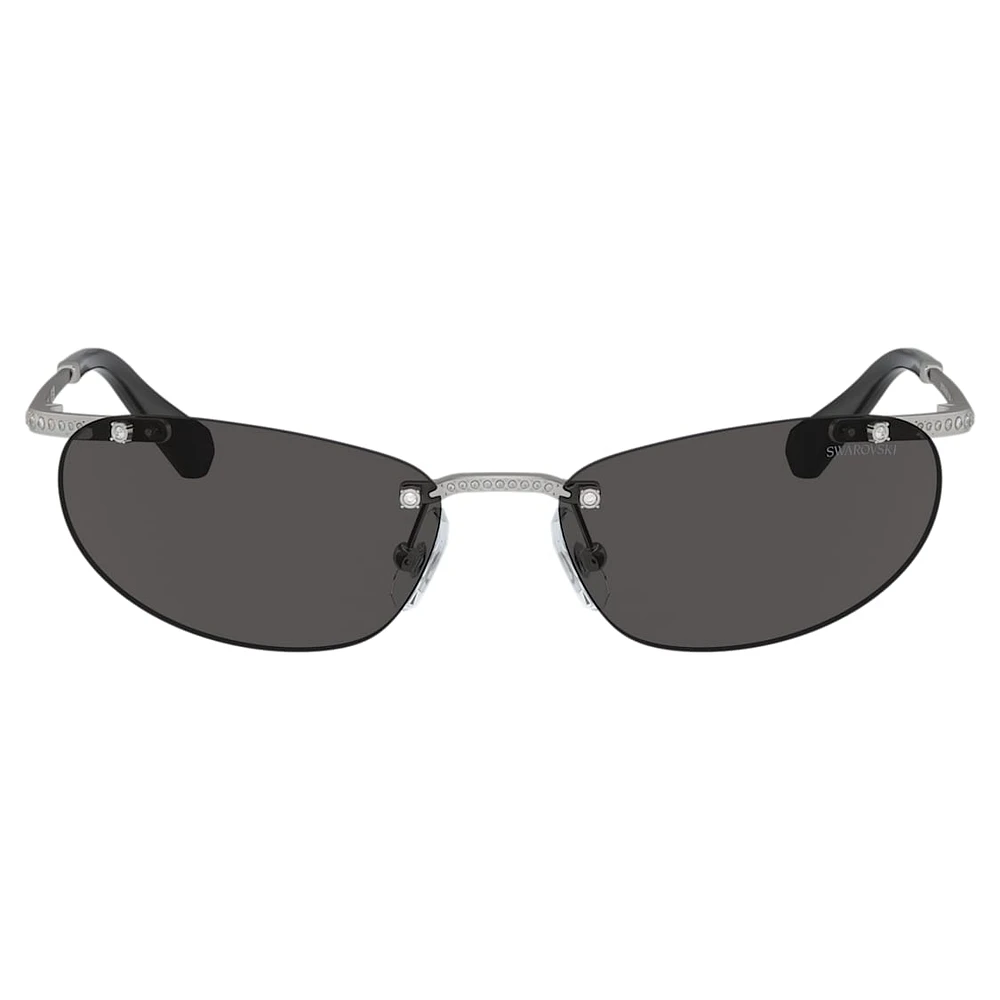 Sunglasses, Oval shape, Black by SWAROVSKI