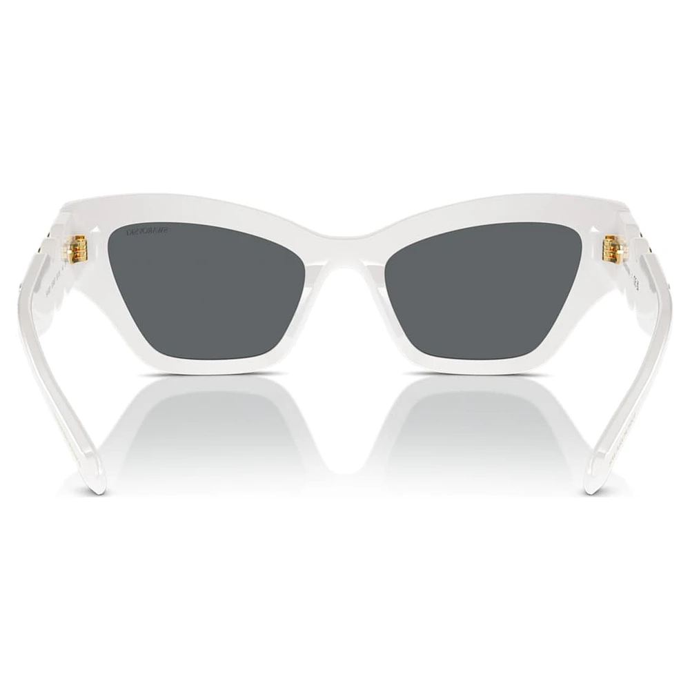 Sunglasses, Cat-Eye shape, White by SWAROVSKI