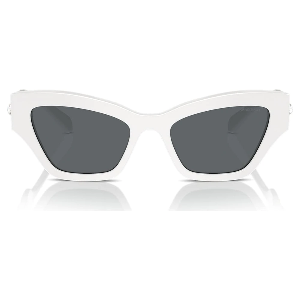 Sunglasses, Cat-Eye shape, White by SWAROVSKI