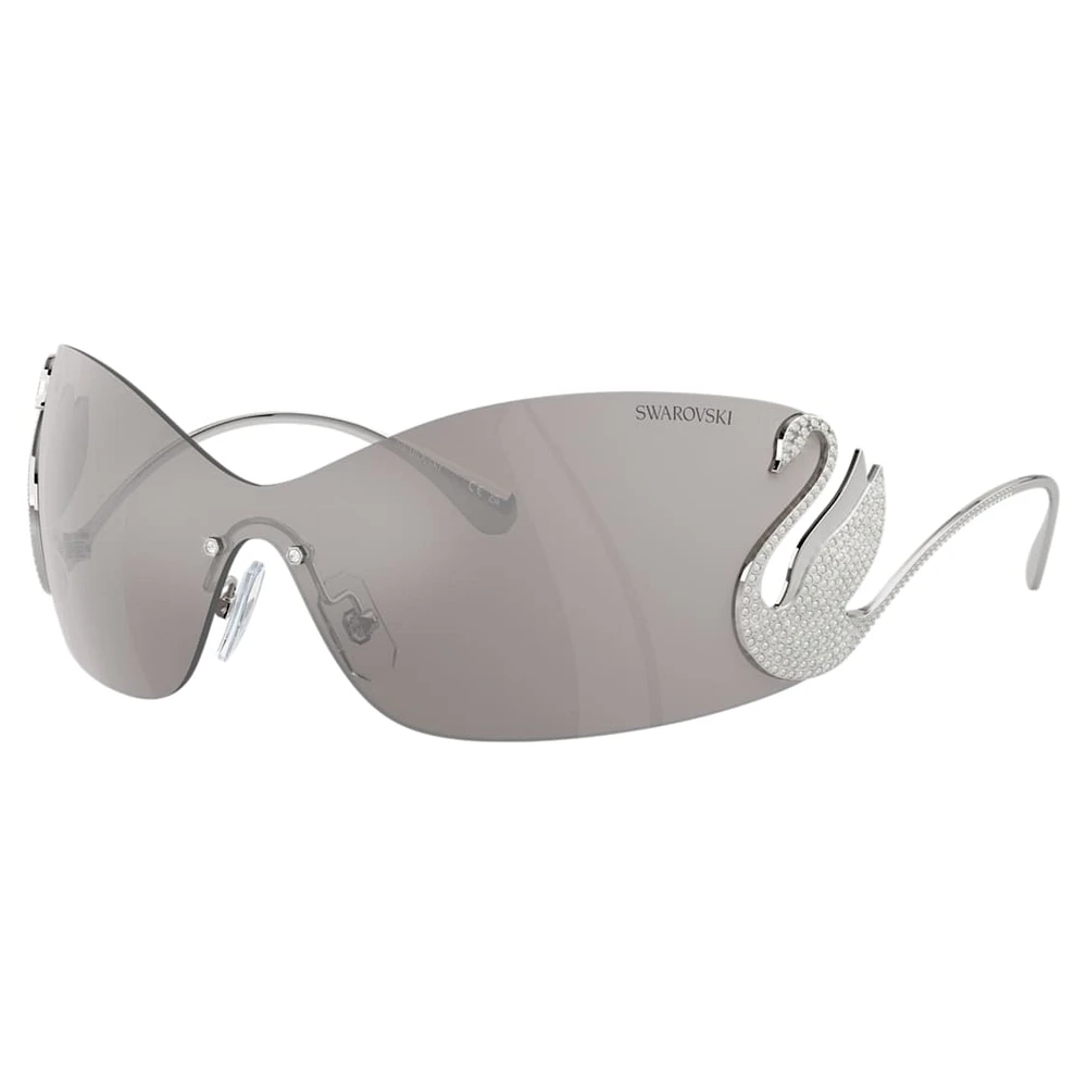Sunglasses, Mask, Swan, SK7020, Silver Tone by SWAROVSKI