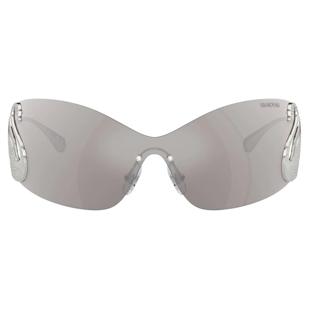 Sunglasses, Mask, Swan, SK7020, Silver Tone by SWAROVSKI