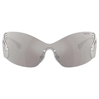 Sunglasses, Mask, Swan, SK7020, Silver Tone by SWAROVSKI