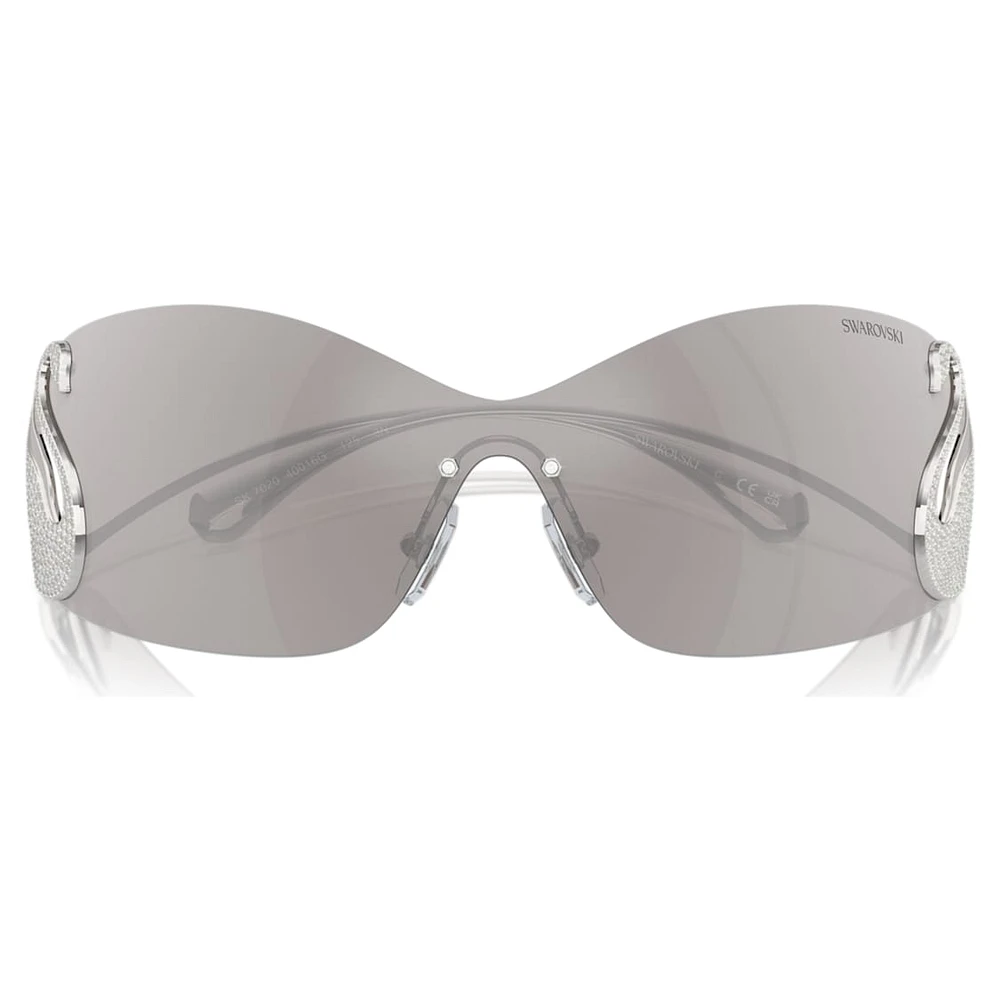 Sunglasses, Mask, Swan, SK7020, Silver Tone by SWAROVSKI