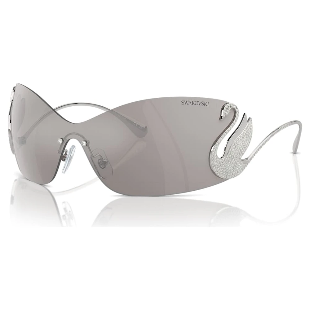 Sunglasses, Mask, Swan, SK7020, Silver Tone by SWAROVSKI