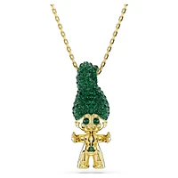 Good Luck Trolls pendant, Troll, Green, Gold-tone plated by SWAROVSKI