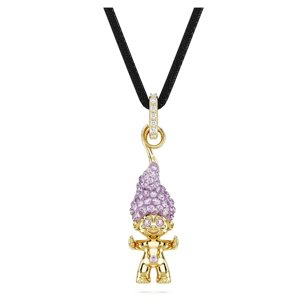 Good Luck Trolls pendant, Troll, Purple, Gold-tone plated by SWAROVSKI