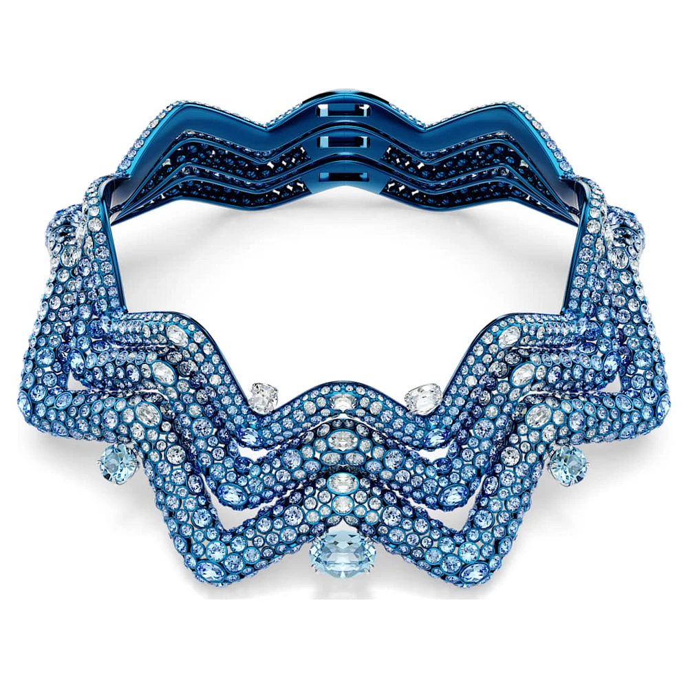 Sublima choker, Statement, Mixed cuts, Blue, Blue finish by SWAROVSKI