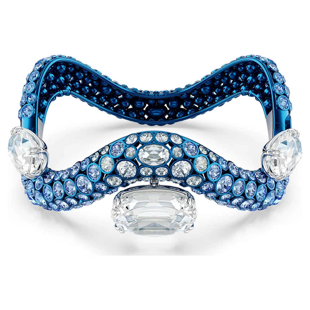 Sublima bangle, Mixed cuts, Blue, Blue finish by SWAROVSKI