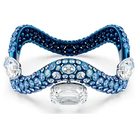 Sublima bangle, Mixed cuts, Blue, Blue finish by SWAROVSKI
