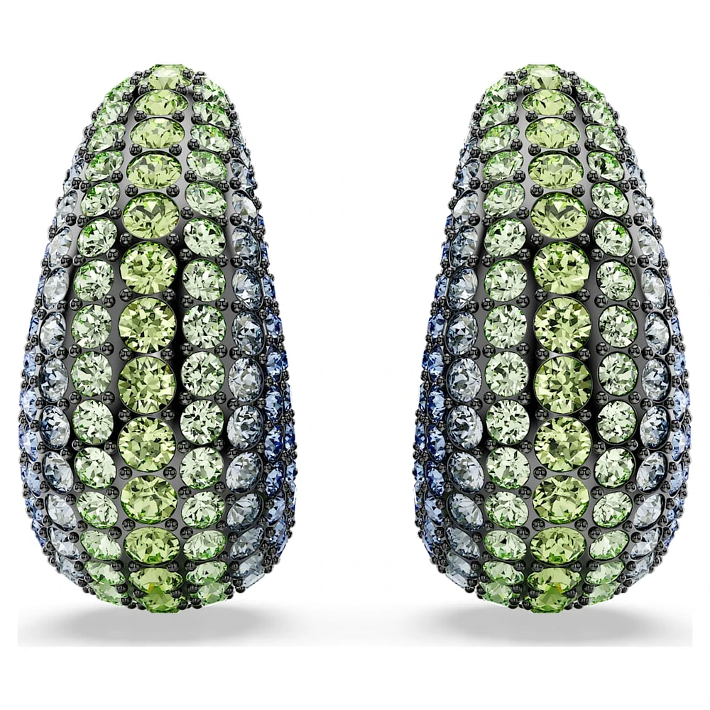 Sublima clip earrings, Round cut, Medium, Multicoloured, Ruthenium plated by SWAROVSKI