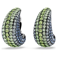 Sublima clip earrings, Round cut, Medium, Multicoloured, Ruthenium plated by SWAROVSKI