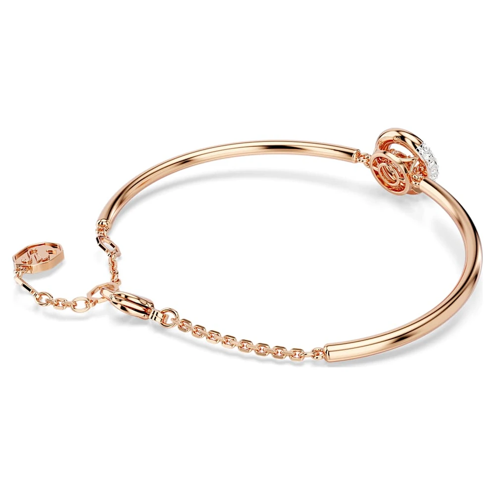 Dextera bangle, Round cut, White, Rose gold-tone plated by SWAROVSKI