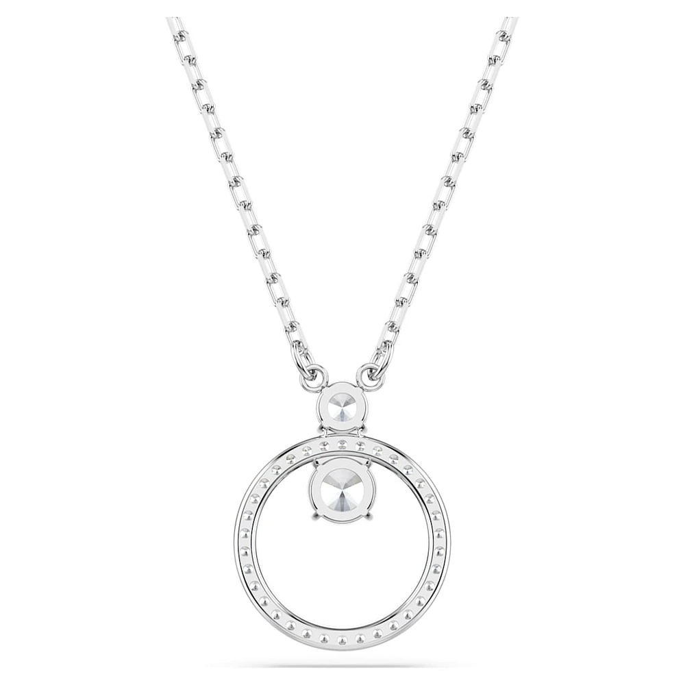 Constella pendant, Pavé, Round cut, White, Rhodium plated by SWAROVSKI