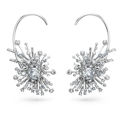 Galaxy earrings, Lab-grown diamonds 14.67 ct tw, Mixed shapes, 18K white gold by SWAROVSKI