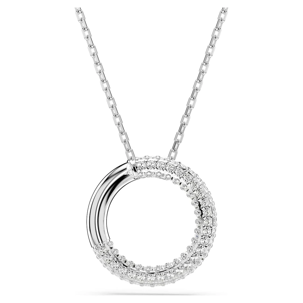 Dextera pendant, Pavé, White, Rhodium plated by SWAROVSKI