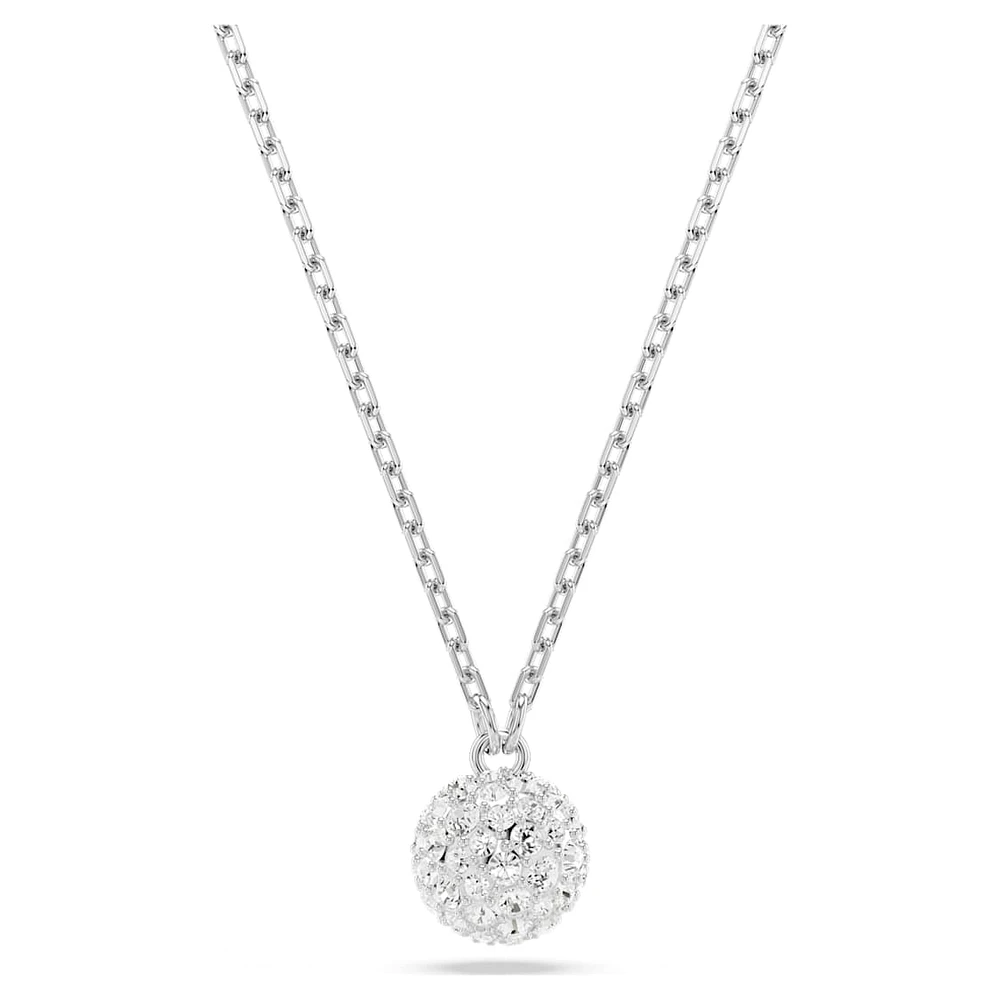 Dextera pendant, Round cut, Sphere, White, Rhodium plated by SWAROVSKI