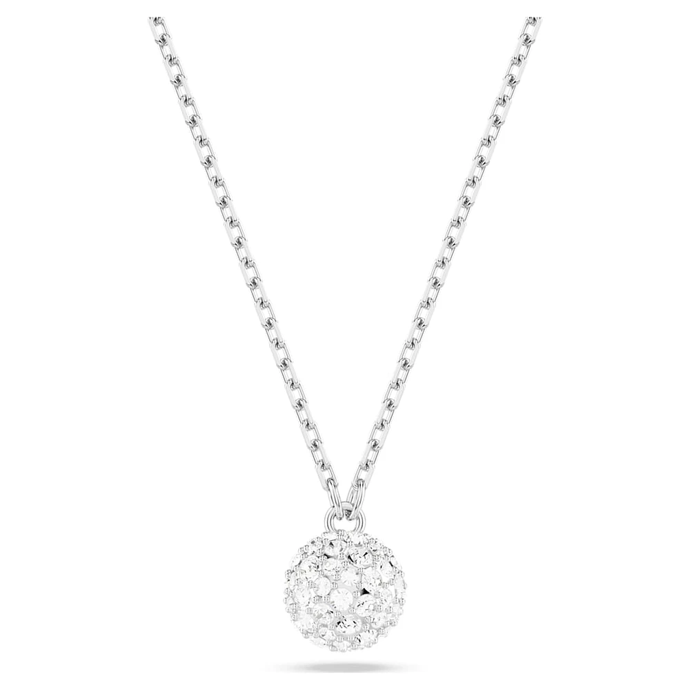 Dextera pendant, Round cut, Sphere, White, Rhodium plated by SWAROVSKI