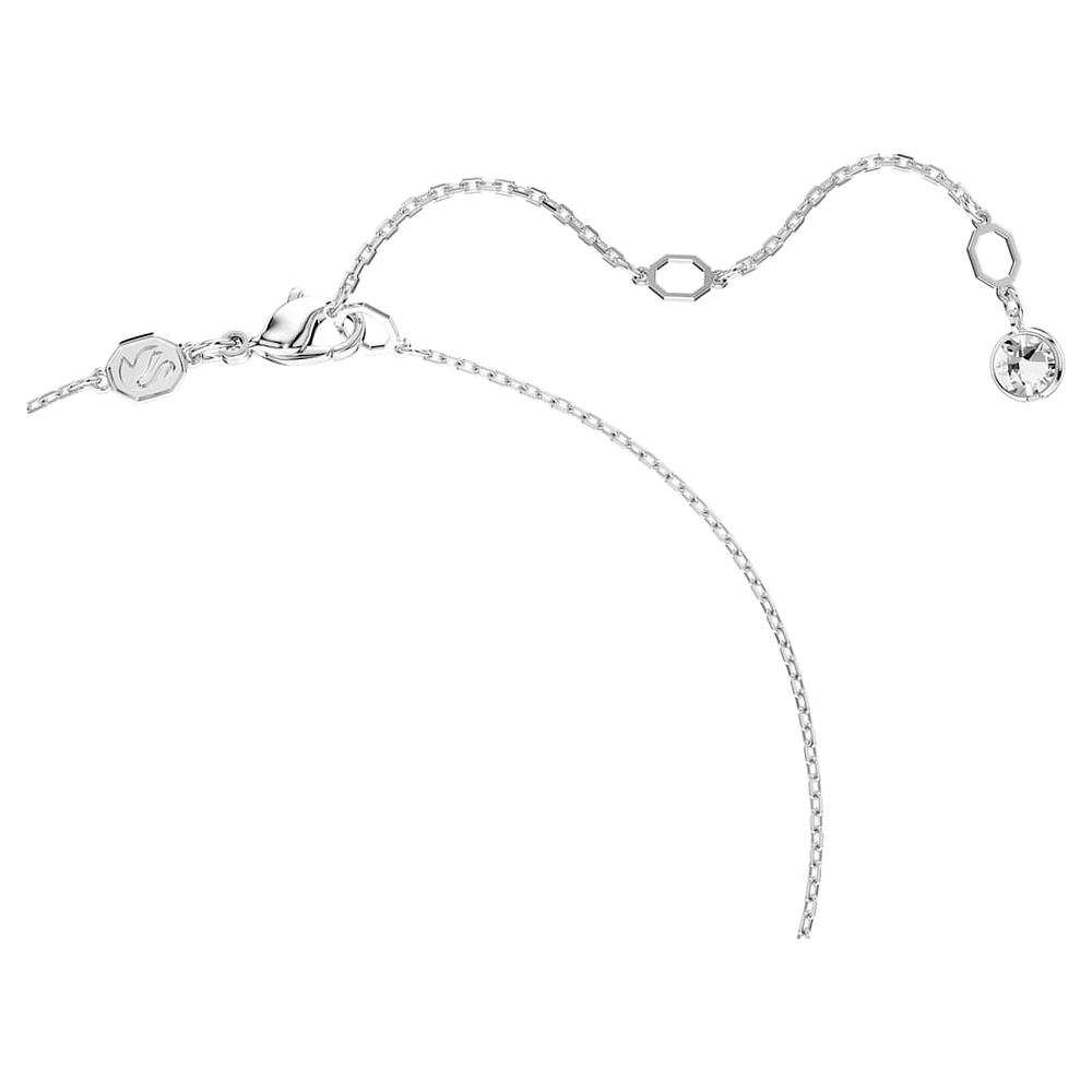 Dextera Y pendant, Round cut, Sphere and cube, White, Rhodium plated by SWAROVSKI