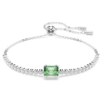 Matrix Tennis bracelet, Mixed cuts, Green, Rhodium plated by SWAROVSKI