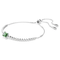 Matrix Tennis bracelet, Mixed cuts, Green, Rhodium plated by SWAROVSKI