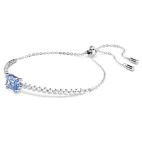 Matrix Tennis bracelet, Mixed cuts, Blue, Rhodium plated by SWAROVSKI