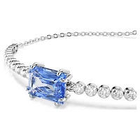 Matrix Tennis bracelet, Mixed cuts, Blue, Rhodium plated by SWAROVSKI