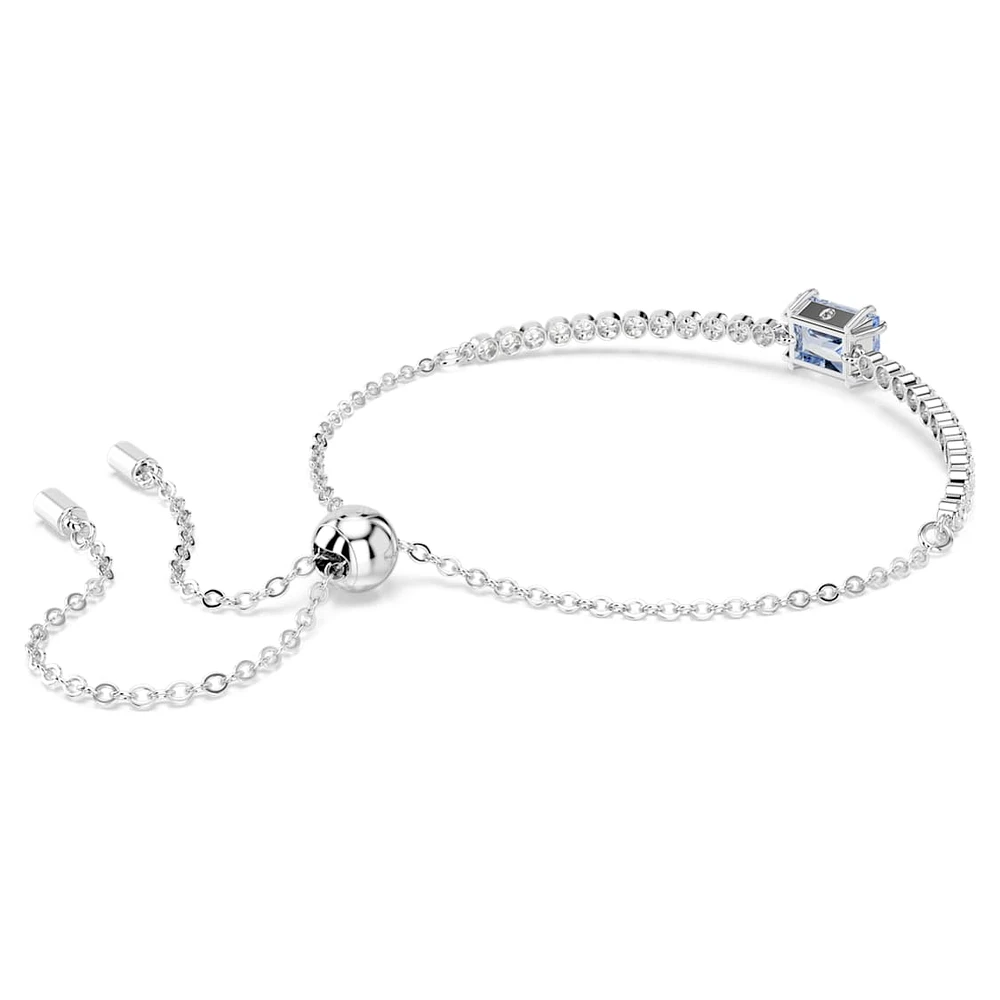 Matrix Tennis bracelet, Mixed cuts, Blue, Rhodium plated by SWAROVSKI