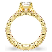 Stilla ring, Set (2), Round cut, White, Gold-tone plated by SWAROVSKI