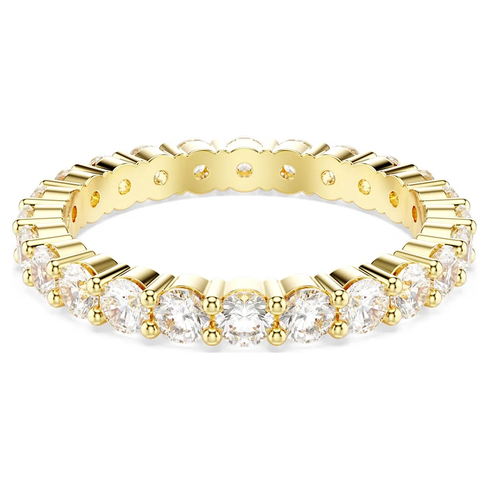 Stilla ring, Set (2), Round cut, White, Gold-tone plated by SWAROVSKI