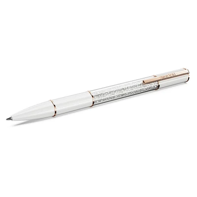 Crystalline ballpoint pen, White, Rose gold-tone plated by SWAROVSKI
