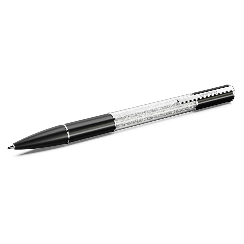 Crystalline ballpoint pen, Black, Rhodium plated by SWAROVSKI