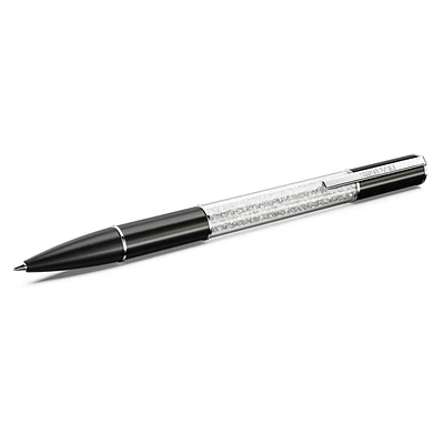 Crystalline ballpoint pen, Black, Rhodium plated by SWAROVSKI