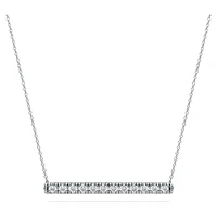 Eternity bar pendant, Lab-grown diamonds 0.5 ct tw, Round shape, 14K white gold by SWAROVSKI