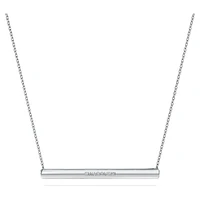 Eternity bar pendant, Lab-grown diamonds 0.5 ct tw, Round shape, 14K white gold by SWAROVSKI
