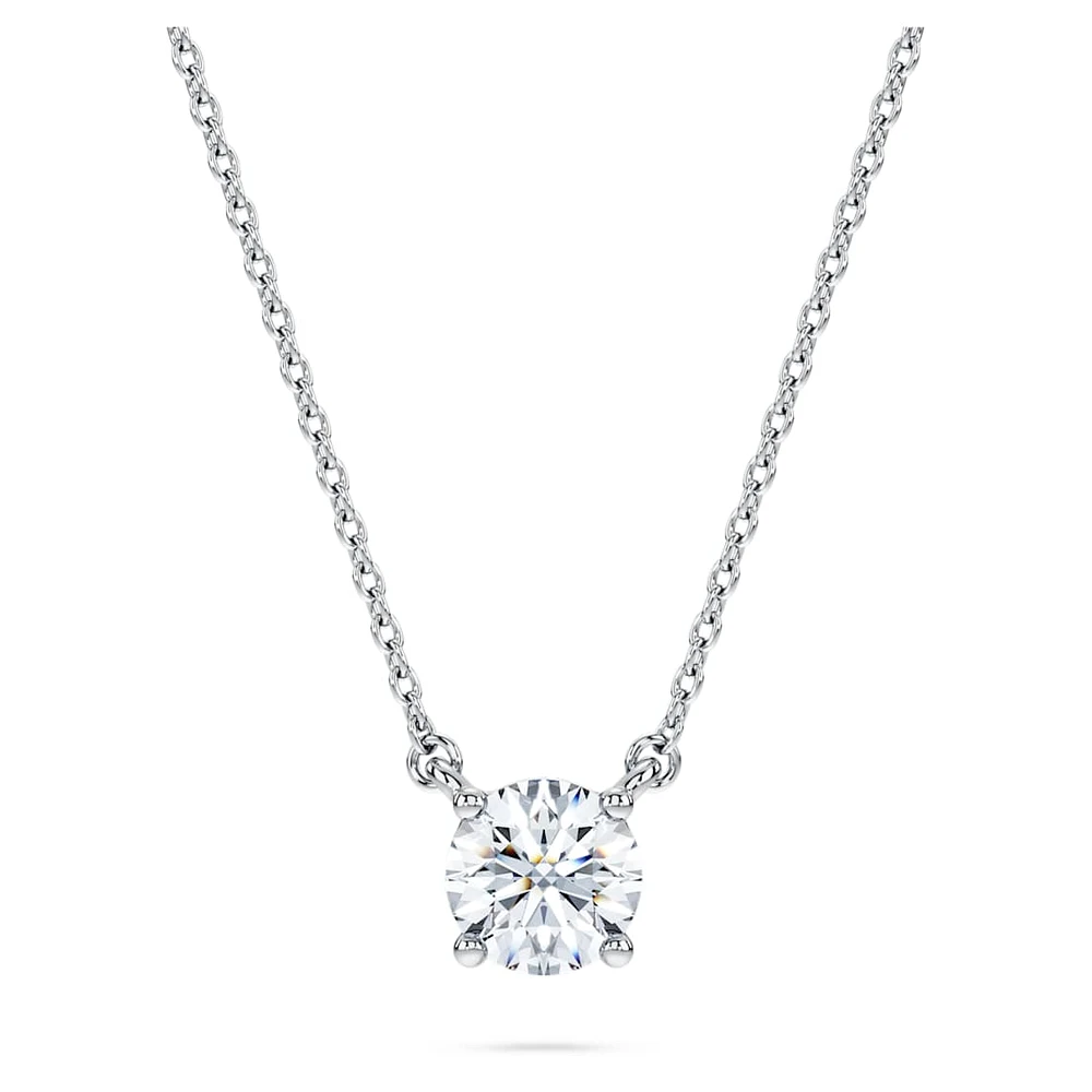 Eternity solitaire pendant, Lab-grown diamonds 0.5 ct tw, Round shape, 14K white gold by SWAROVSKI