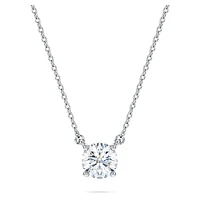 Eternity solitaire pendant, Lab-grown diamonds 0.5 ct tw, Round shape, 14K white gold by SWAROVSKI